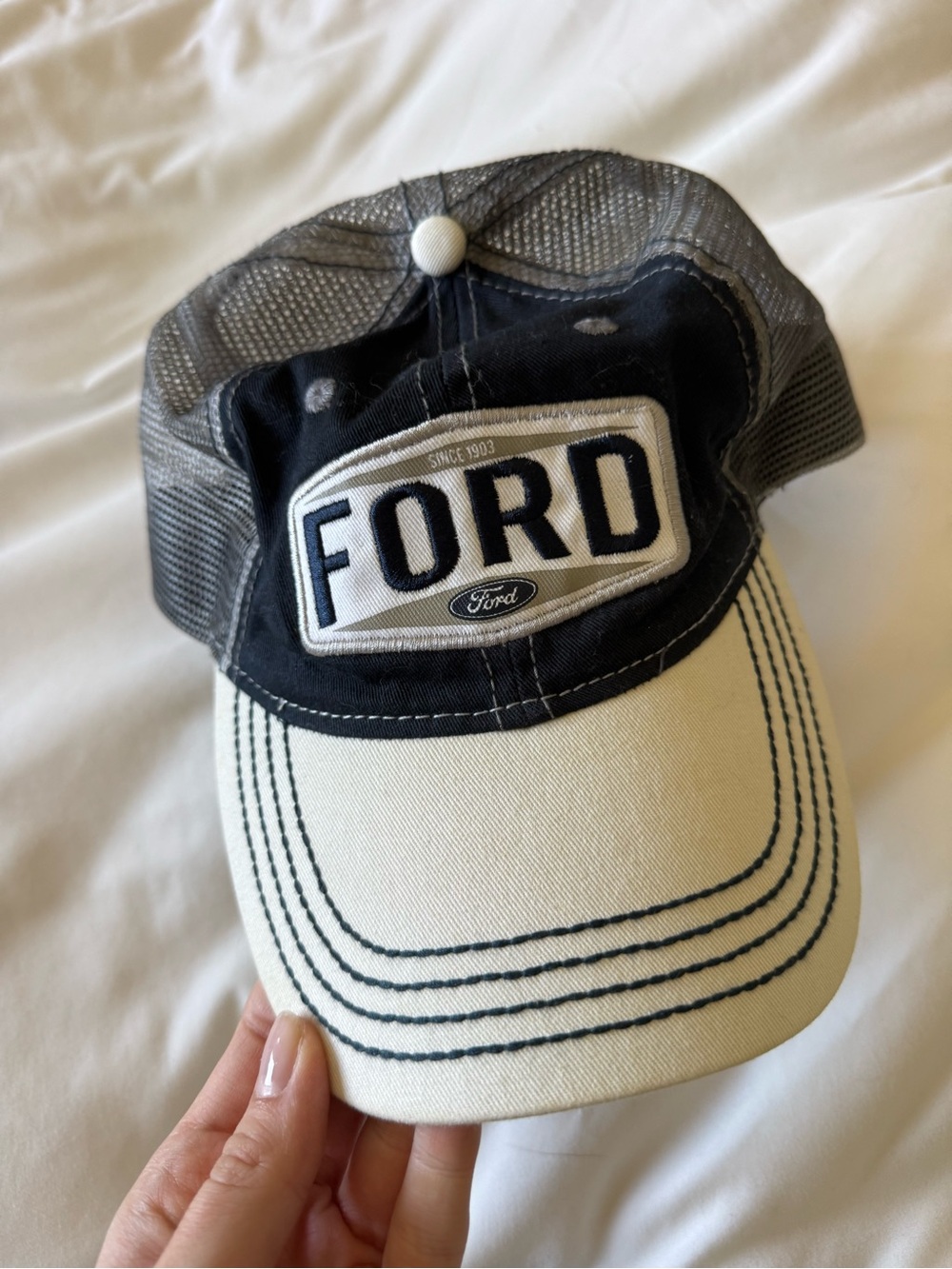 Ford Logo Two-Tone Trucker Cap - Blue & Cream